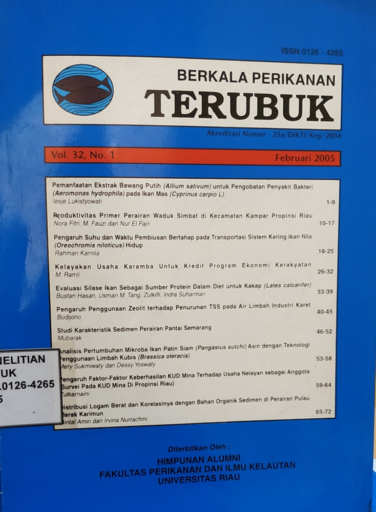 Cover Berkala Perikanan Terubuk Vol. 32 No. 1 Februari 2005